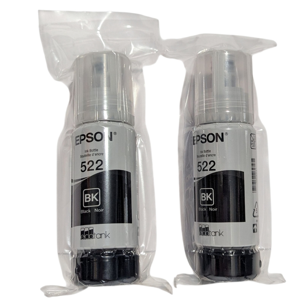 EPSON 522 EcoTank Ink Ultra-high Capacity Bottle Black (T522120-S) Works with Ec